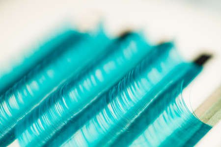 Specialist eyelashes in the beauty salon increases eyelashes clientの写真素材