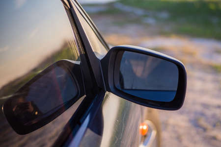 The car stands sunsetの写真素材