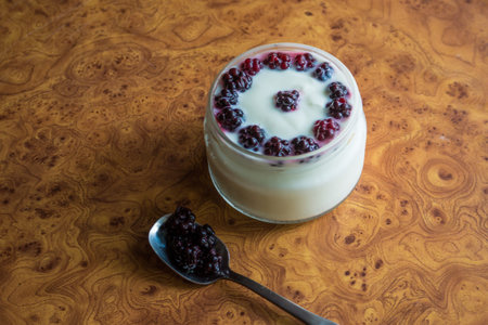 Blackberry and Strawberry Jam Yogurt