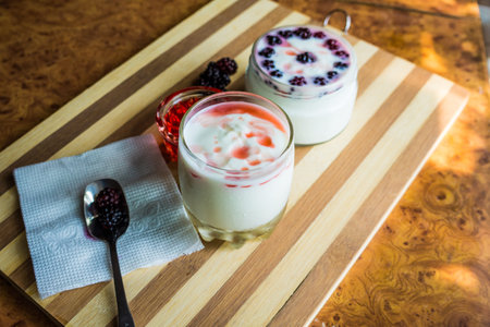 Blackberry and Strawberry Jam Yogurt