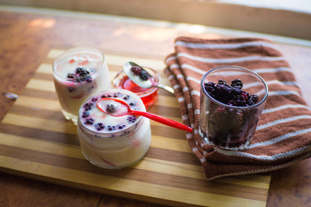 Blackberry and Strawberry Jam Yogurt