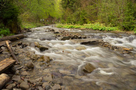 Travel and tourism near the flowing riverの写真素材