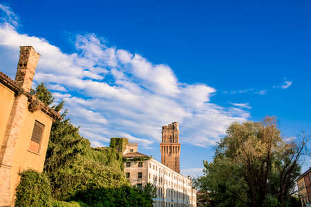 beautiful panoramic view on galileo tower in Padua, Italy. Destination, travel and touristic conceptの写真素材