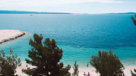 Adriatic sea aerial view of hotel zone in Split, Croatia. Summer destination, touristic, travel conceptの写真素材