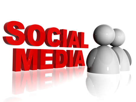 3d men and social mediaの写真素材