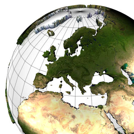 3d earth globeの写真素材