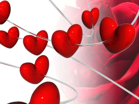 3d heartsの写真素材