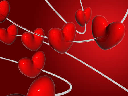 3d heartsの写真素材