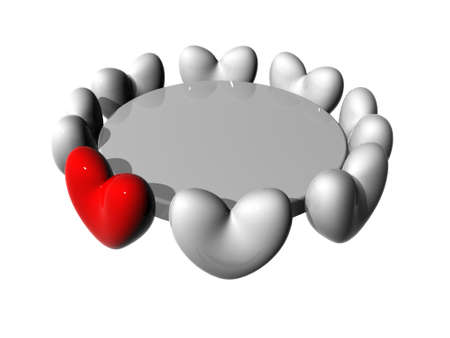 3d heartsの写真素材