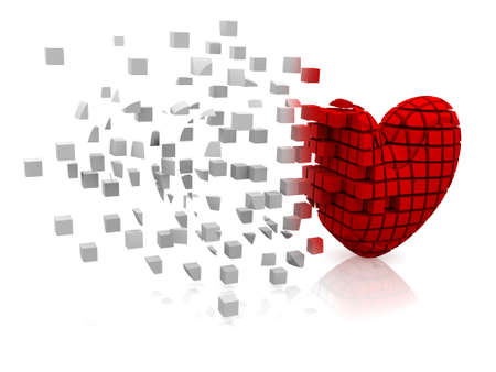 3d heartsの写真素材