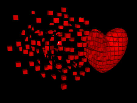 3d heartsの写真素材