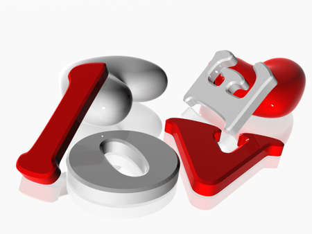 3d heartsの写真素材