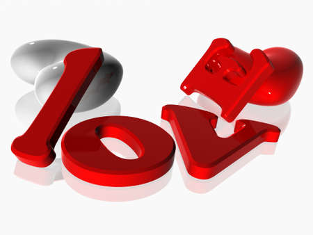 3d heartsの写真素材