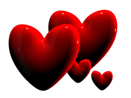 3d heartsの写真素材