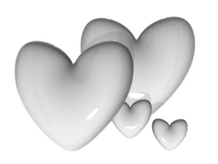 3d heartsの写真素材