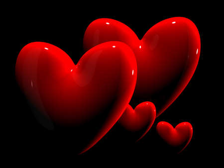 3d heartsの写真素材