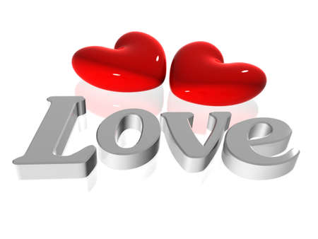 3d heartsの写真素材