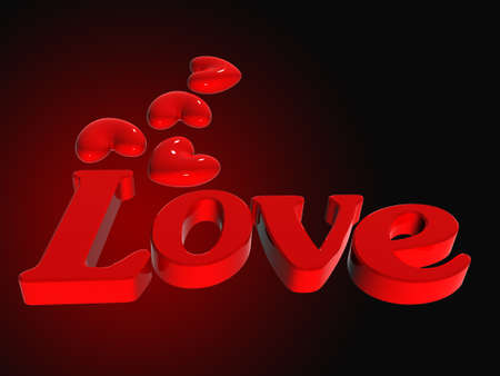 love and heart 3dの写真素材