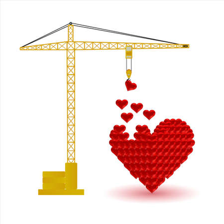 hearts and craneの写真素材