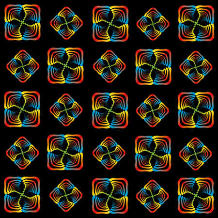 Vector abstract rainbow geometric colorful resrangle spiral patternのイラスト素材