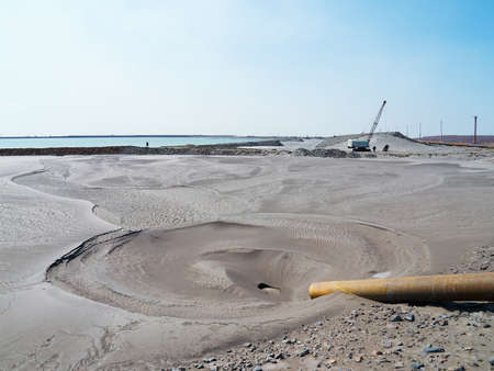 Drain pipe at the industrial waste area of the steel manufactureの写真素材
