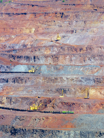 Iron ore extraction in multi-level open-cast mineの写真素材