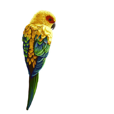 Bright painted parrot isolated illustration