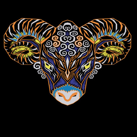 Colorful geometric front ram illustrationのイラスト素材