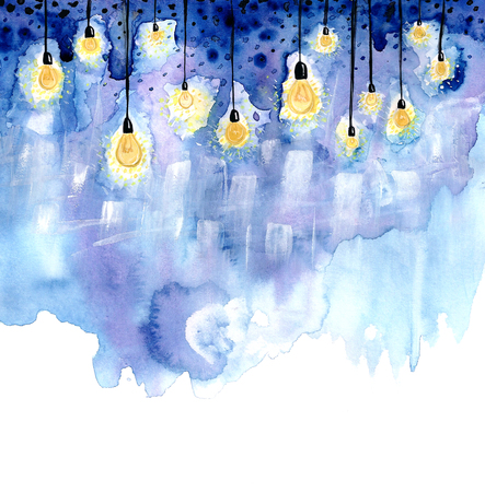 Shiny electric bulbs textured background illustrationの写真素材