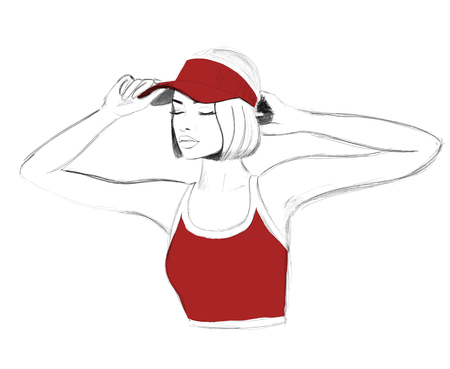 Fashion girl in sketch styleのイラスト素材