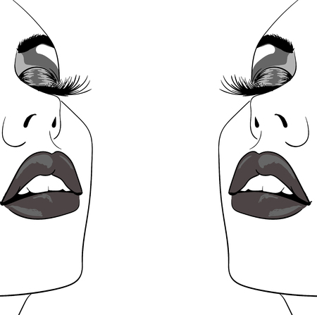Dark make up template illustrationのイラスト素材