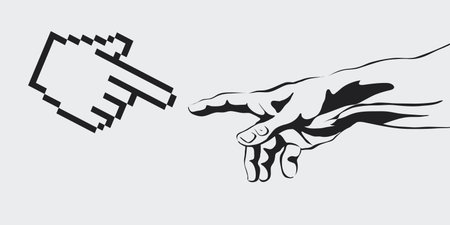 vector concept of the creation of the Internet, virtual reality, artificial intelligence, Artificial...