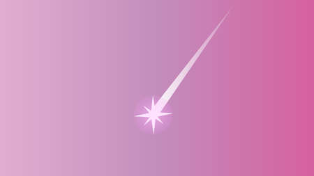 Shooting star vector illustration on the pink sky backgroundのイラスト素材