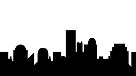 Night city vector. City landscape illustrationのイラスト素材