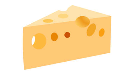 Cheese isolated on white vector illustrationのイラスト素材