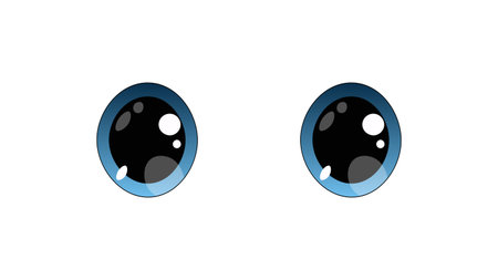 Cute eyes isolated vector illustration