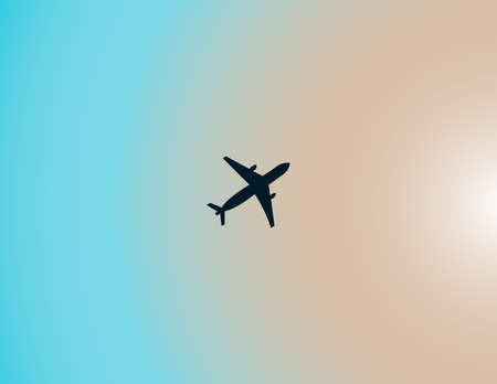Plane on the rose pink background vector illustrationのイラスト素材