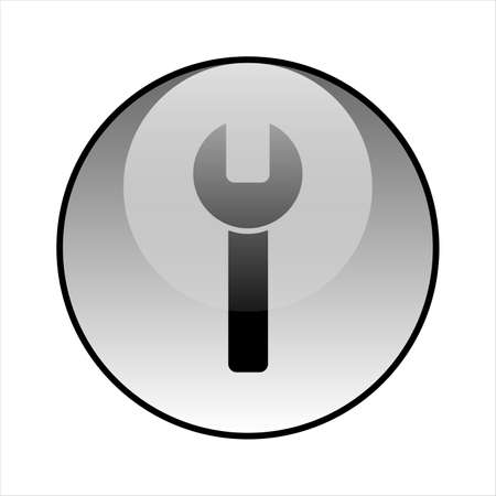 Settings glass icon vector design. Wrench iconのイラスト素材