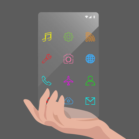 Future smart phone vector illustration. Future mobile design