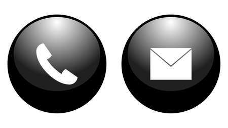 Call icon, mail icon vector design. Couple of icons united by one topicのイラスト素材