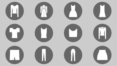 Set of icons vector design. Clothes icon collection vector illustrationのイラスト素材