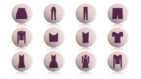 Set of icons vector design. Clothes icon collection vector illustrationのイラスト素材