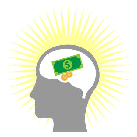 The cult of money vector design. The pursuit of wealth illustration. Capitalismのイラスト素材