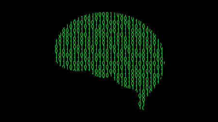 Binary code background vector design. Artificial intelligenceのイラスト素材