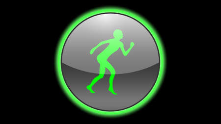 Running man icon vector design. Green neon icons with animals. Animals icons vector.のイラスト素材