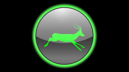 Antelope icon vector design. Green neon icons with animals. Animals icons vector.のイラスト素材