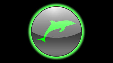 Dolphin icon vector design. Green neon icons with animals. Animals icons vector.のイラスト素材