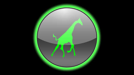 Giraffe icon vector design. Green neon icons with animals. Animals icons vector.のイラスト素材