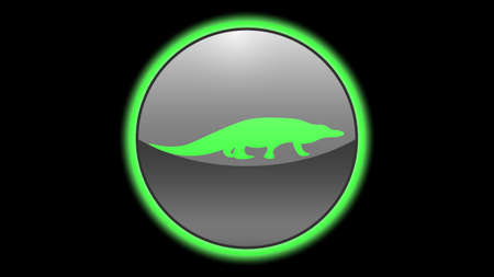 Crocodile icon vector design. Green neon icons with animals. Animals icons vector.のイラスト素材