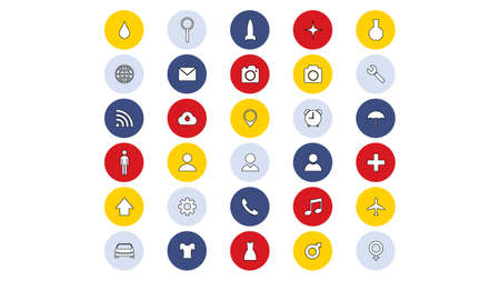 Set of icons vector design. Different icons collectionのイラスト素材